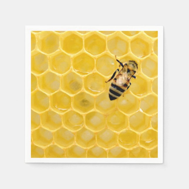 bee and honeycomb napkin (Front)