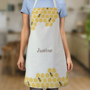 Bee and Honeycomb Pattern Apron