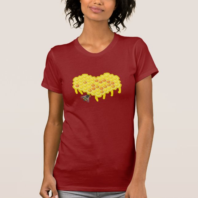 Bee and honeycomb sweet heart T-Shirt (Front)