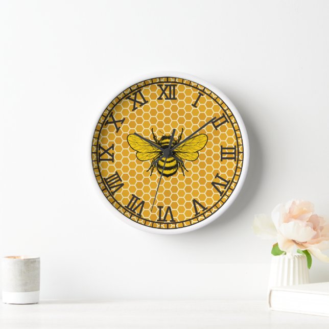 Bee and Honeycomb Wall Clock (Home)