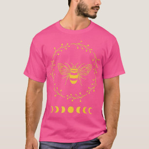 Bee And Moon Phase Yellow Environmentalist Earth D T-Shirt