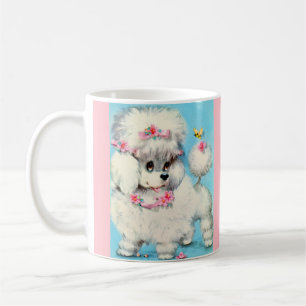 bee and poodle puppy coffee mug