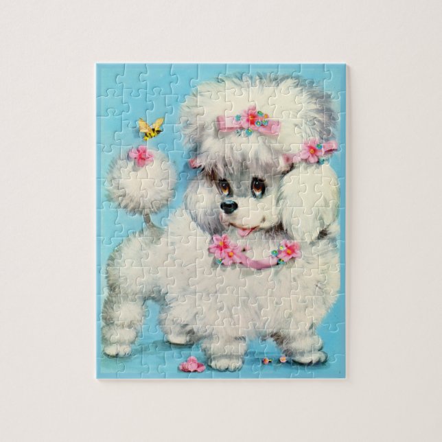 bee and poodle puppy jigsaw puzzle (Vertical)