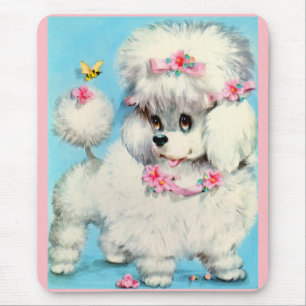 bee and poodle puppy mouse pad