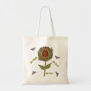 Bee And Sunflower Tote Bag