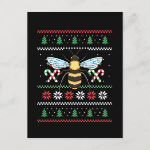 Bee Animal Bee Ugly Christmas Postcard