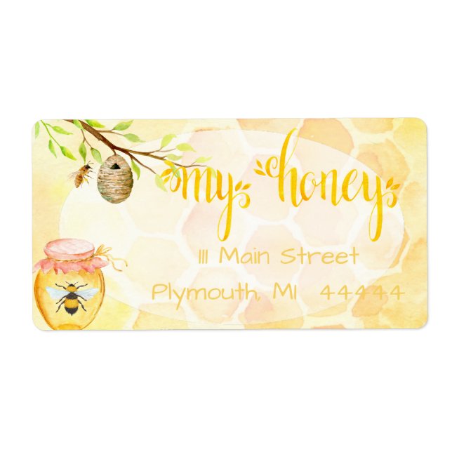 Bee Apiary Honey Shipping Labe (Front)