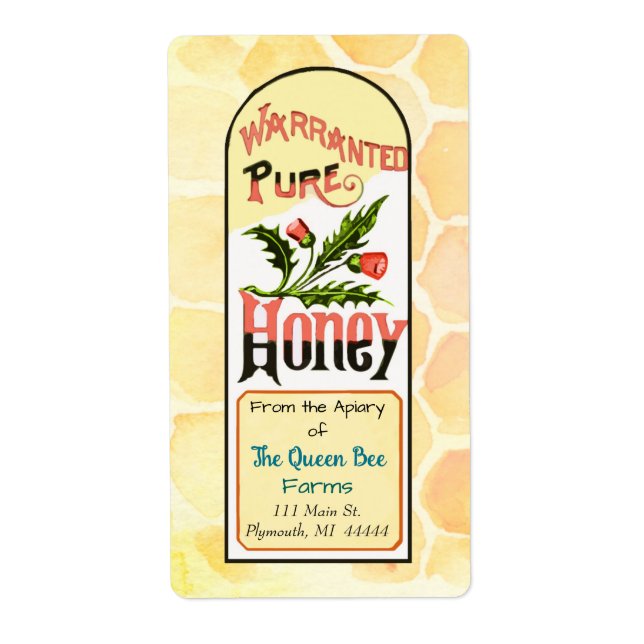 Bee Apiary Honey Shipping Labels (Front)