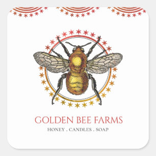 Bee Apiary Or Farm Honey Products Square Sticker