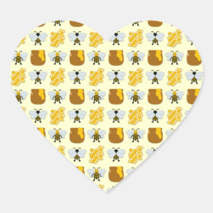 Bee Art For Kids Heart Sticker