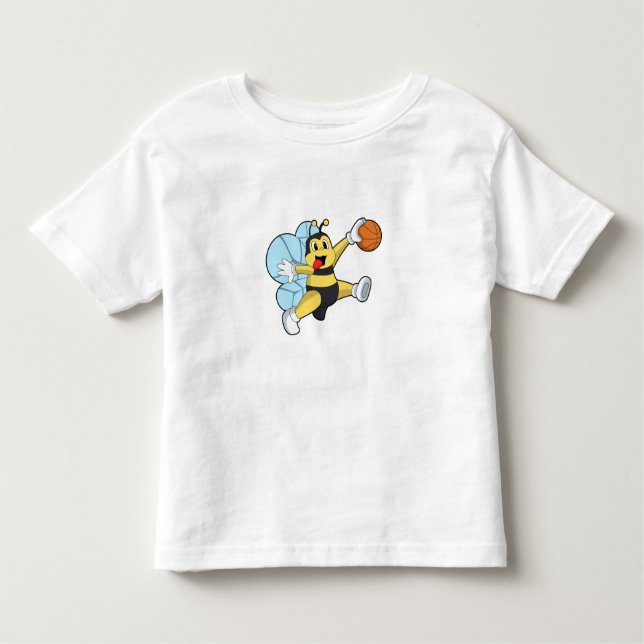 Bee as Basketball player with Basketball Toddler T-Shirt (Front)
