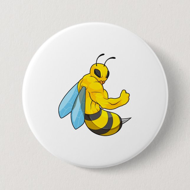 Bee as Bodybuilder 7.5 Cm Round Badge (Front)