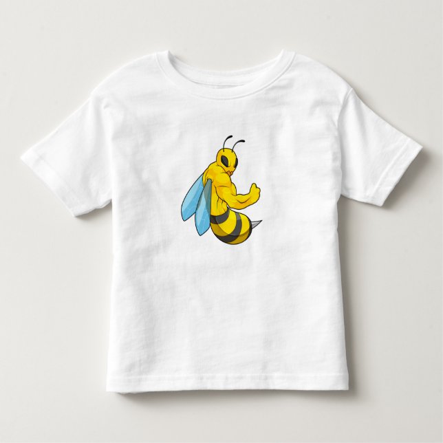Bee as Bodybuilder Toddler T-Shirt (Front)