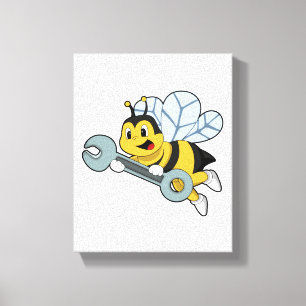 Bee as Mechanic with Wrench Canvas Print