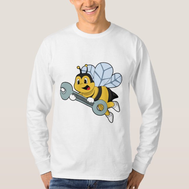 Bee as Mechanic with Wrench T-Shirt (Front)
