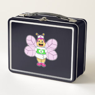 Bee as Nurse with First ait kit Metal Lunch Box
