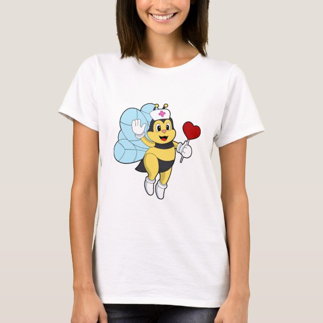 Bee as Nurse with Heart.PNG T-Shirt (Front)