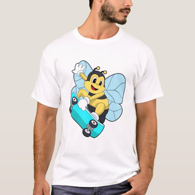 Bee as Skater with Skateboard T-Shirt (Front)