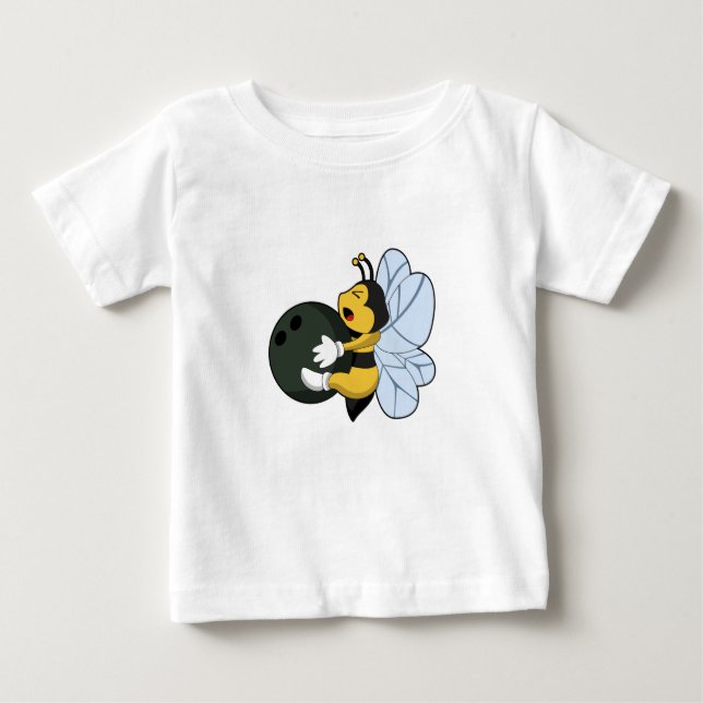 Bee at Bowling with Bowling ball Baby T-Shirt (Front)