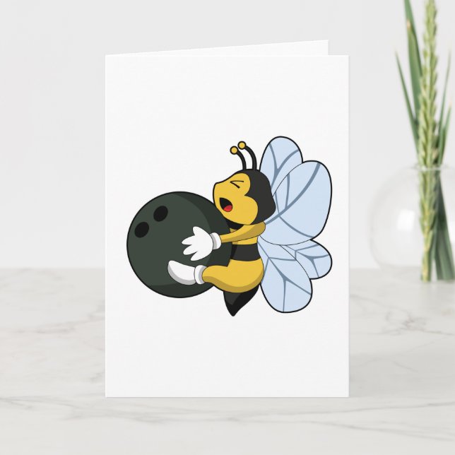 Bee at Bowling with Bowling ball Card (Front)
