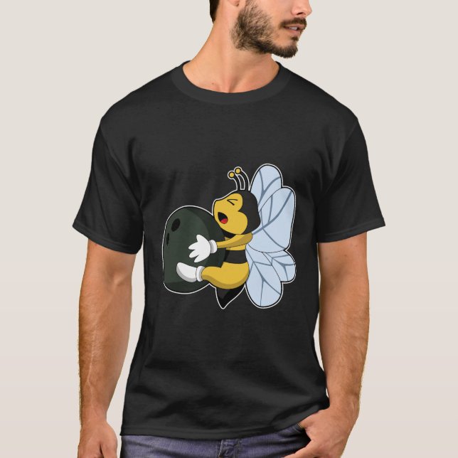 Bee at Bowling with Bowling ball T-Shirt (Front)