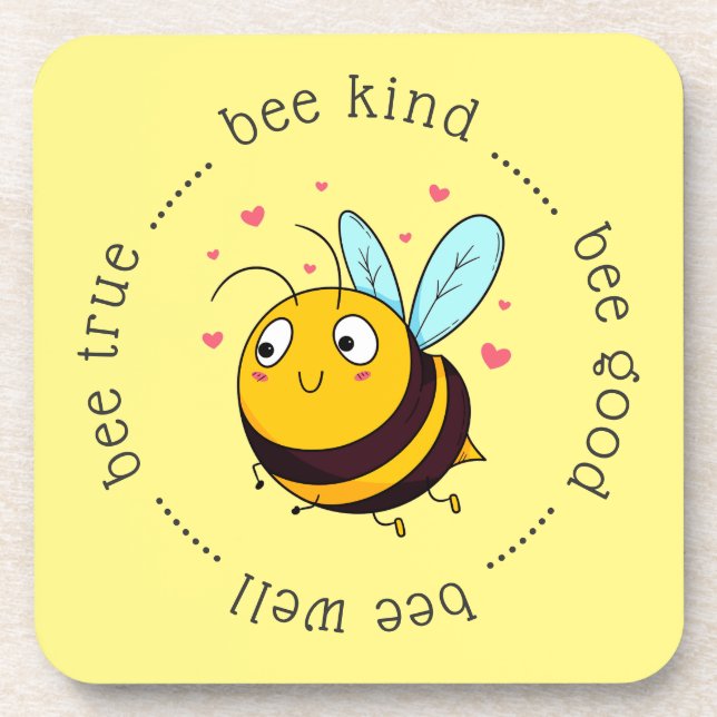 Bee Attitudes beverage coaster (Front)