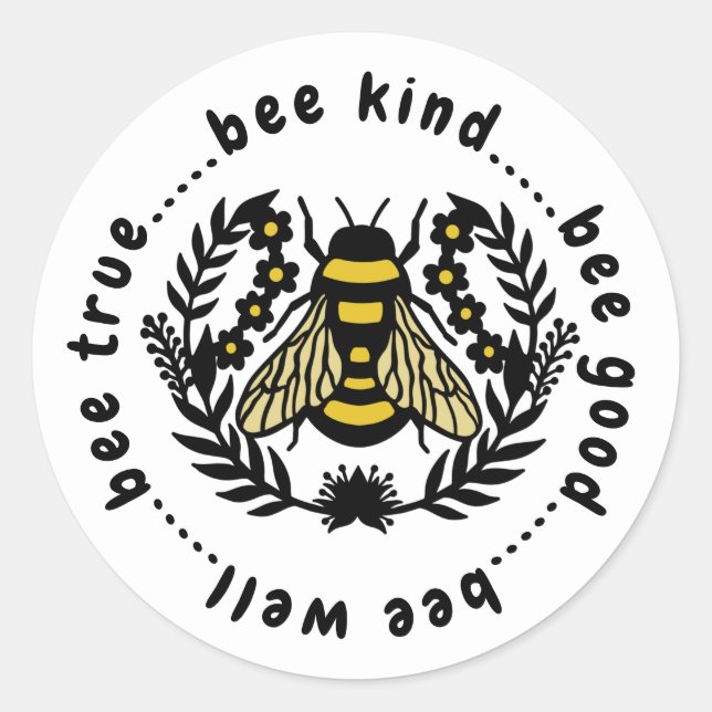 Bee Attitudes Classic Round Sticker (Front)