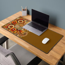 Bee-autiful Desk Mat | Honeycomb and Floral Design