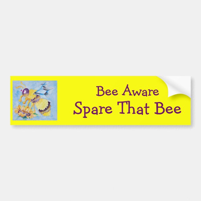 Bee Aware Bumper Sticker (Front)