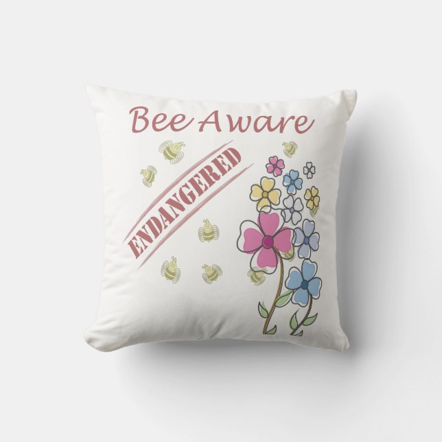 Bee Aware - Save the Bees Cushion (Front)