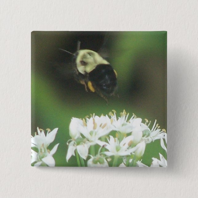 Bee Away 15 Cm Square Badge (Front)