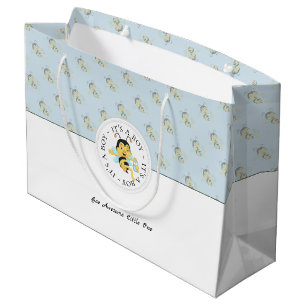 Bee Awesome Baby Boy Personalised Monogram Large Gift Bag