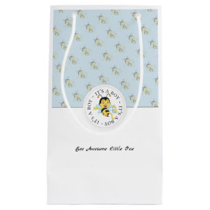Bee Awesome Baby Boy Personalised Monogram Small Gift Bag