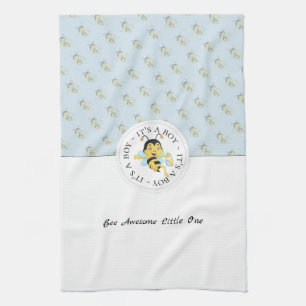 Bee Awesome Baby Boy   Personalised Monogram Tea Towel