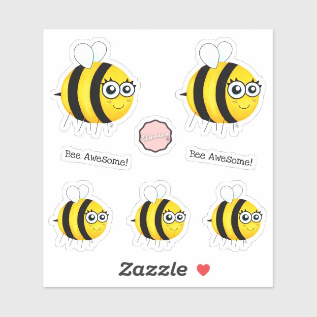 Bee Awesome, Cute Cartoon Bee (Sheet)