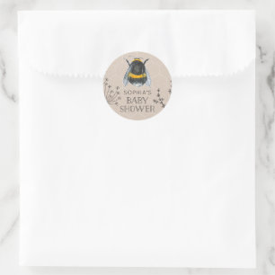 Bee Baby Shower Baby Favour Stickers