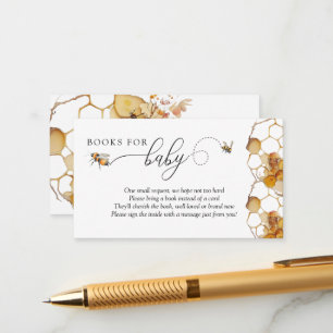 Bee Baby Shower   Books for Baby Enclosure Card