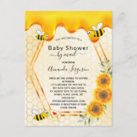Bee baby Shower by mail gold sweet honey drips