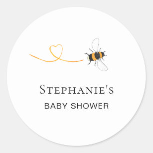Bee Baby Shower Classic Round Sticker