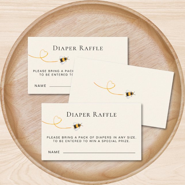 Bee Baby Shower Diaper Raffle Enclosure Card (Creator Uploaded)