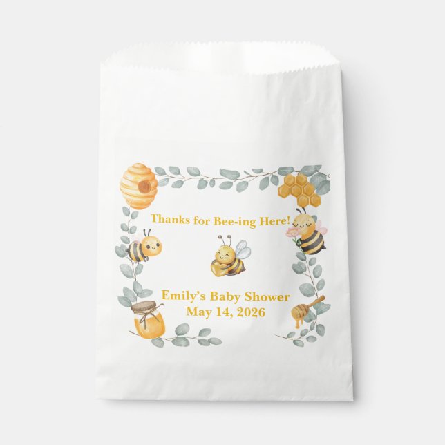 Bee Baby Shower Favor Bag  (Front)