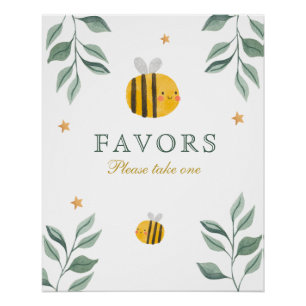 Bee baby shower favors poster
