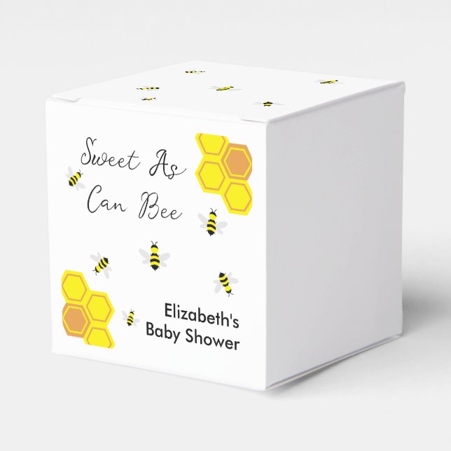 Bee Baby Shower Favour Box (Front Side)