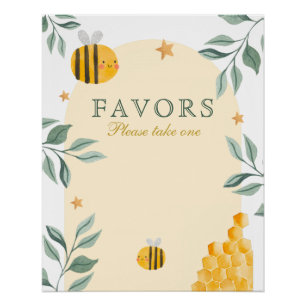 Bee baby shower favours poster