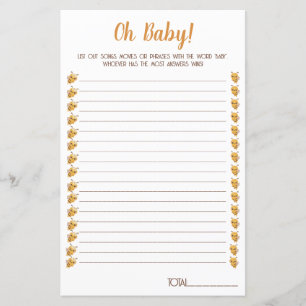 Bee Baby Shower Game. Movies, songs, phrases.