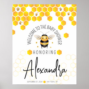 Bee Baby Shower Gender Neutral Welcome Affordable Poster
