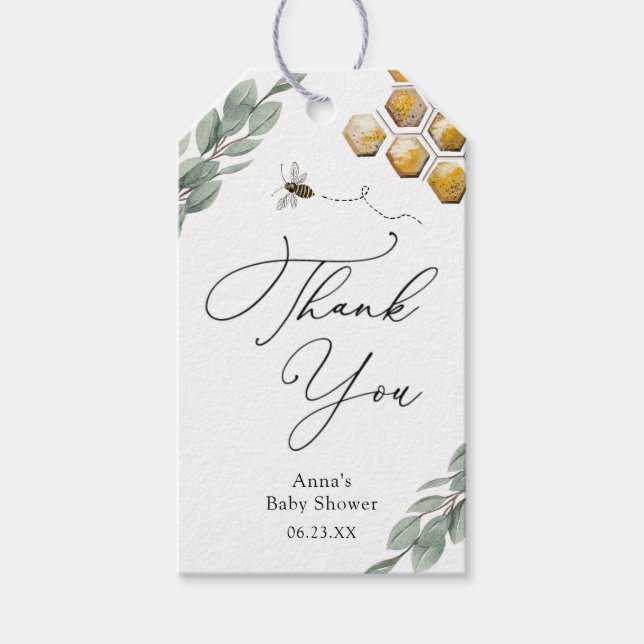 Bee Baby Shower Gift Tags (Front)