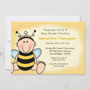 Bee Baby Shower Invitation