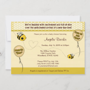 BEE Baby Shower Invitation - Cute as can "bee"