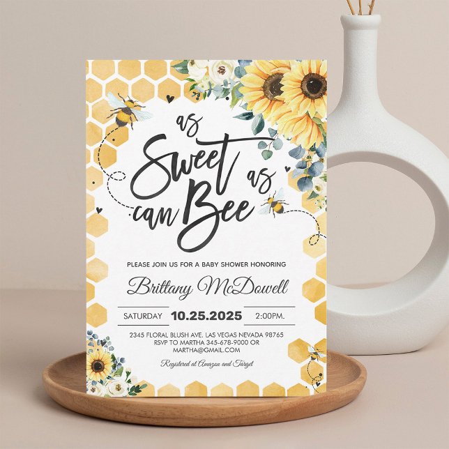 Bee Baby Shower Invitation Gender Neutral (Creator Uploaded)